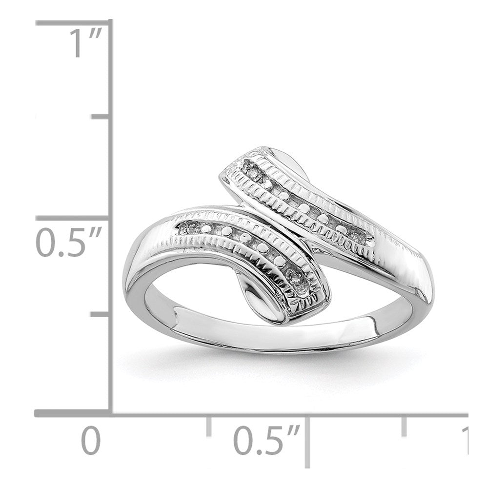 Sterling Silver Rhodium Plated Diamond Ring