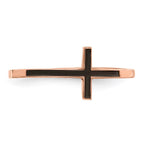 Sterling Silver Rose Gold-plated Antiqued Sideways Cross Ring
