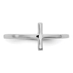 Sterling Silver Rhodium-plated Sideways Cross Ring