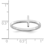 Sterling Silver Rhodium-plated Sideways Cross Ring