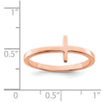 Sterling Silver Rose Gold-plated Sideways Cross Ring