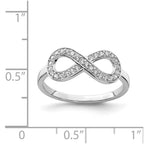 Sterling Silver Rhodium-plated CZ Infinity Ring