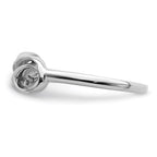 Sterling Silver Rhodium-plated Overlap Infinity Ring
