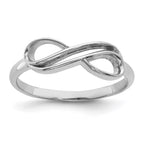 Sterling Silver Rhodium-plated Overlap Infinity Ring