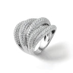 Sterling Shimmer Sterling Silver Rhodium-plated 536 Stone Pav‚ CZ Ring