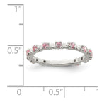Sterling Silver Polished Pink CZ Children's Ring