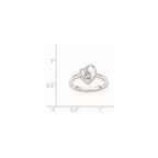 Sterling Silver Polished & Sandblast CZ Heart Ring