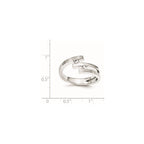 Sterling Silver Brushed And Polished CZ Ring