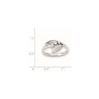 Sterling Silver Polished And Brushed CZ Ring
