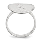Sterling Silver Polished & Satin CZ Disc Ring