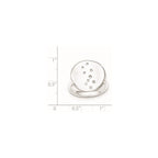 Sterling Silver Polished & Satin CZ Disc Ring