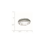 Sterling Silver Crystal Blue Laser Glitter Texture Ring