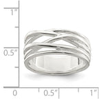 Sterling Silver Polished 5 Band Intersecting Ring