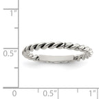 Sterling Silver Antiqued Twisted 1.75mm Women's Ring