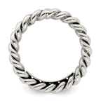 Sterling Silver Antiqued Twisted 3mm Women's Ring