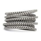 Sterling Silver Antiqued Textured One Piece Spring Ring