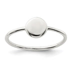 Sterling Silver Polished Circle Ring