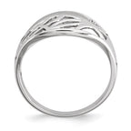 Sterling Silver Polished & Satin CZ Pattern Ring