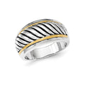 Sterling Silver Gold-tone Antiqued Ring