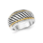 Sterling Silver Gold-tone Antiqued Ring