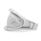 Sterling Silver Rhodium-plated Textured and Polished Ring