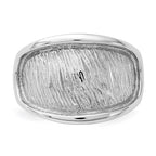 Sterling Silver Rhodium-plated Textured and Polished Ring