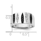 Sterling Silver Black & White CZ Ring