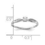 Sterling Silver Rhodium-plated Polished and CZ Ring