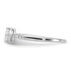 Sterling Silver Rhodium-plated Polished & Square Shaped CZ Ring