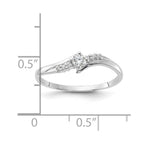 Sterling Silver Rhodium-plated and CZ Ring