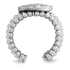 Sterling Silver Rhodium-plated 5-strand Beaded Crystal Ring
