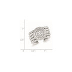 Sterling Silver Rhodium-plated 5-strand Beaded Crystal Ring