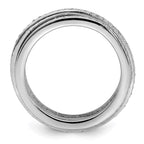 Sterling Silver Polished Rhodium-plated CZ Pav‚ Eternity Motion Ring