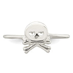 Sterling Silver Polished Skull & Crossbones Ring