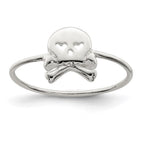 Sterling Silver Polished Skull & Crossbones Ring