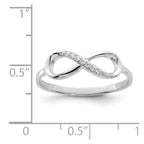 Sterling Silver Rhodium-plated Polished CZ Infinity Ring