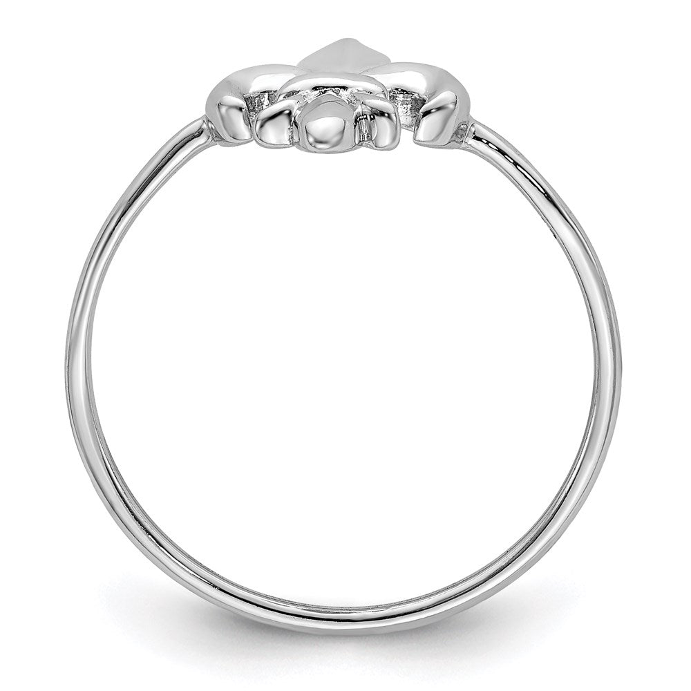 Sterling Silver Rhodium-plated Polished Fleur De Lis Ring