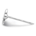 Sterling Silver Rhodium-plated Polished Fleur De Lis Ring