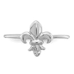 Sterling Silver Rhodium-plated Polished Fleur De Lis Ring