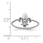 Sterling Silver Rhodium-plated Polished Fleur De Lis Ring