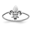 Sterling Silver Rhodium-plated Polished Fleur De Lis Ring