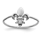 Sterling Silver Rhodium-plated Polished Fleur De Lis Ring
