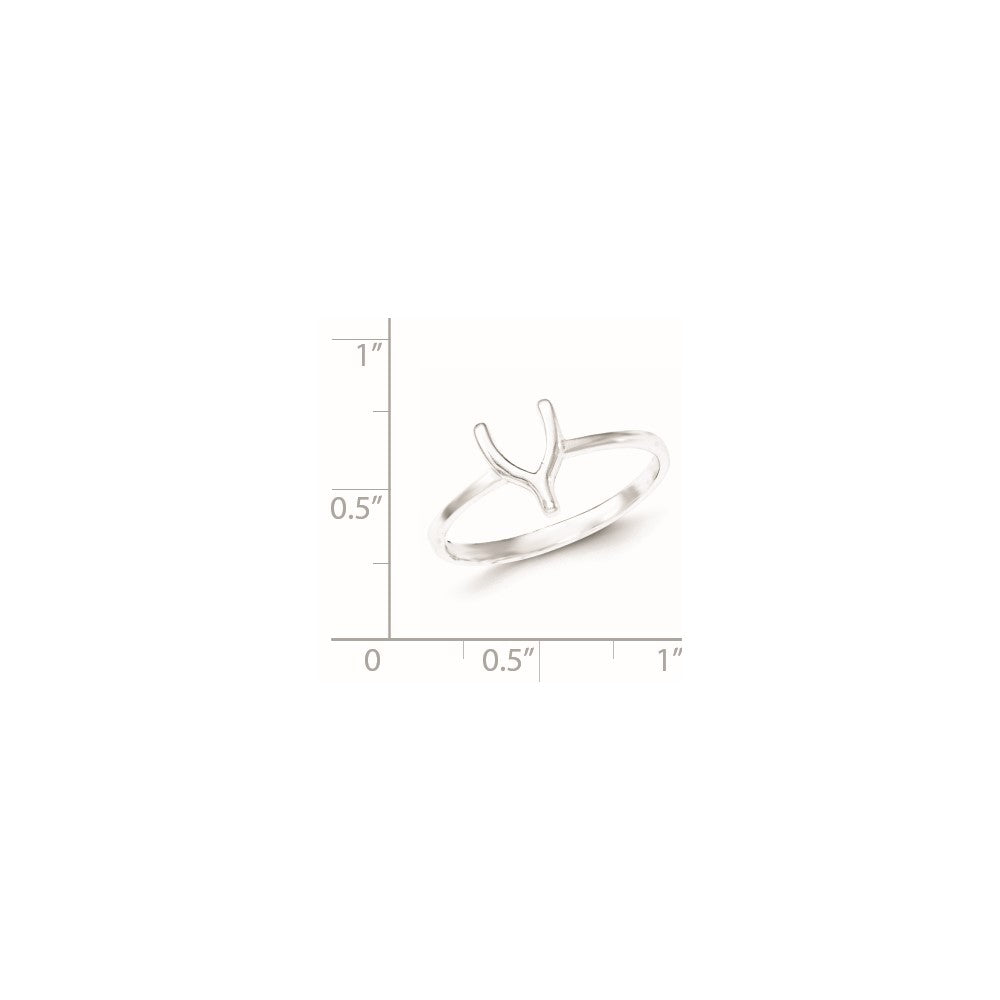 Sterling Silver Polished Wishbone Ring
