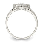 Sterling Silver Polished CZ Peace Sign Ring
