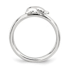 Sterling Silver CZ Dolphin Ring