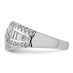 Sterling Silver Rhodium-plated CZ Ring