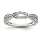Sterling Silver Rhodium-plated CZ Ring