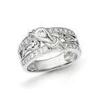 Sterling Silver Rhodium-plated w/CZ Ring
