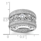 Sterling Silver Rhodium-plated w/CZ Ring
