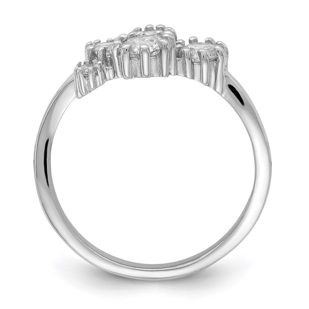 Sterling Silver Rhodium-plated w/ CZ Ring